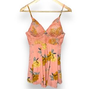 Blush Pink Floral Lace Mini Dress